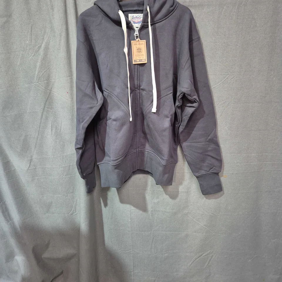 NON STOCK HOODIE – CHARCOAL ZIP-UP WITH DRAWSTRINGS, UK 40 (EU 40) – WITH TAGS