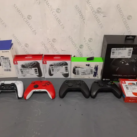 10 ASSORTED GAMING CONTROLLERS TO INCLUDE PLAYSTATION, XBOX, AND NINTENDO