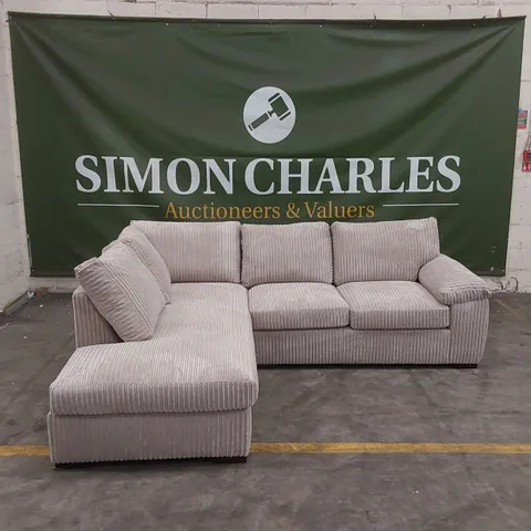 AMALFI STANDARD BACK FABRIC CORNER CHAISE SOFA - CREAM