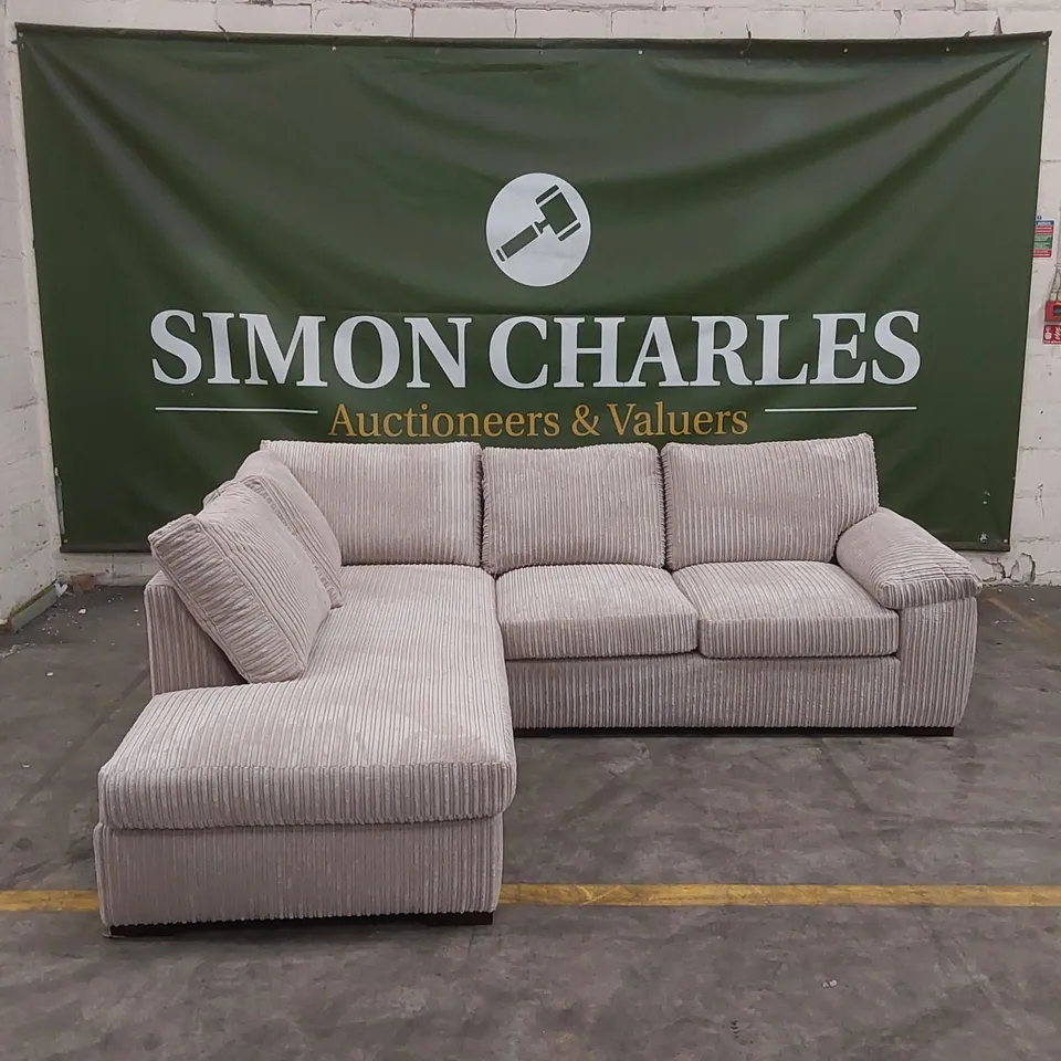 AMALFI STANDARD BACK FABRIC CORNER CHAISE SOFA - CREAM RRP £949
