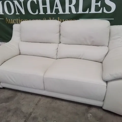 QUALITY ITALIAN DESIGNER DEGANO THREE SEATER SOFA CREAM LEATHER