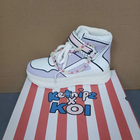 KETNIPZ X KOI UR A STAR HIGH TOP TRAINERS - PURPLE, UK8