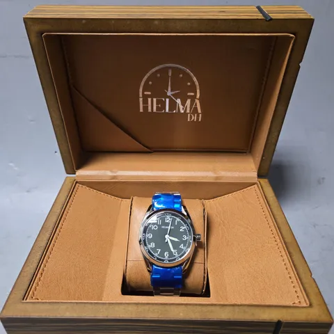 BOXED HELMA DH KHAKI DIAL CLASSIC WATCH