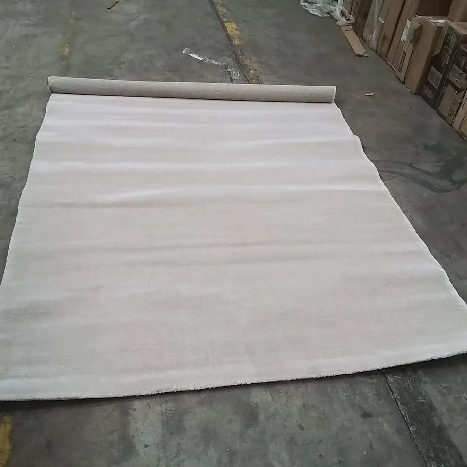 TIFFANY SMOOTH LOW PILESEMI PLAIN CREAM RUG APPROXIMATELY 230X160CM 