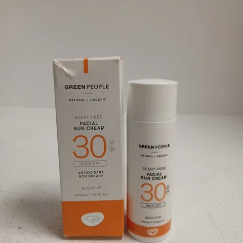GREEN PEOPLE NATURAL + ORGANIC SCENT-FREE FACIAL SUN CREAM SPF 30 – BOXED - 50ML