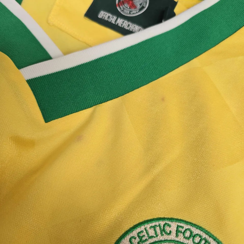 THE CELTIC FOOTBALL CLUB JERSEY IN YELLOW/GREEN SIZE XXL