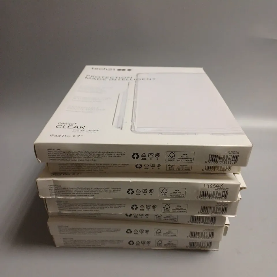 7 X BOXED TECH21 IMPACT CLEAR PROTECTIVE CASES FOR IPAD PRO 9.7" 