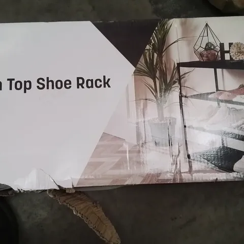 BOXED 4 TIER WOODEN TOP SHOE RACK