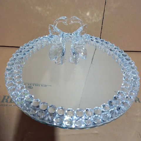 JM BY JULIEN MACDONALD CRYSTAL SWANS MIRRORED DISPLAY STAND