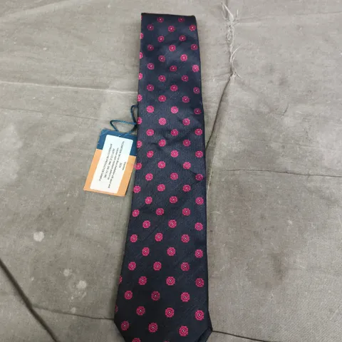 CHARLES TYRWHITT NAVY TIE WITH PINK DOT PATTERN