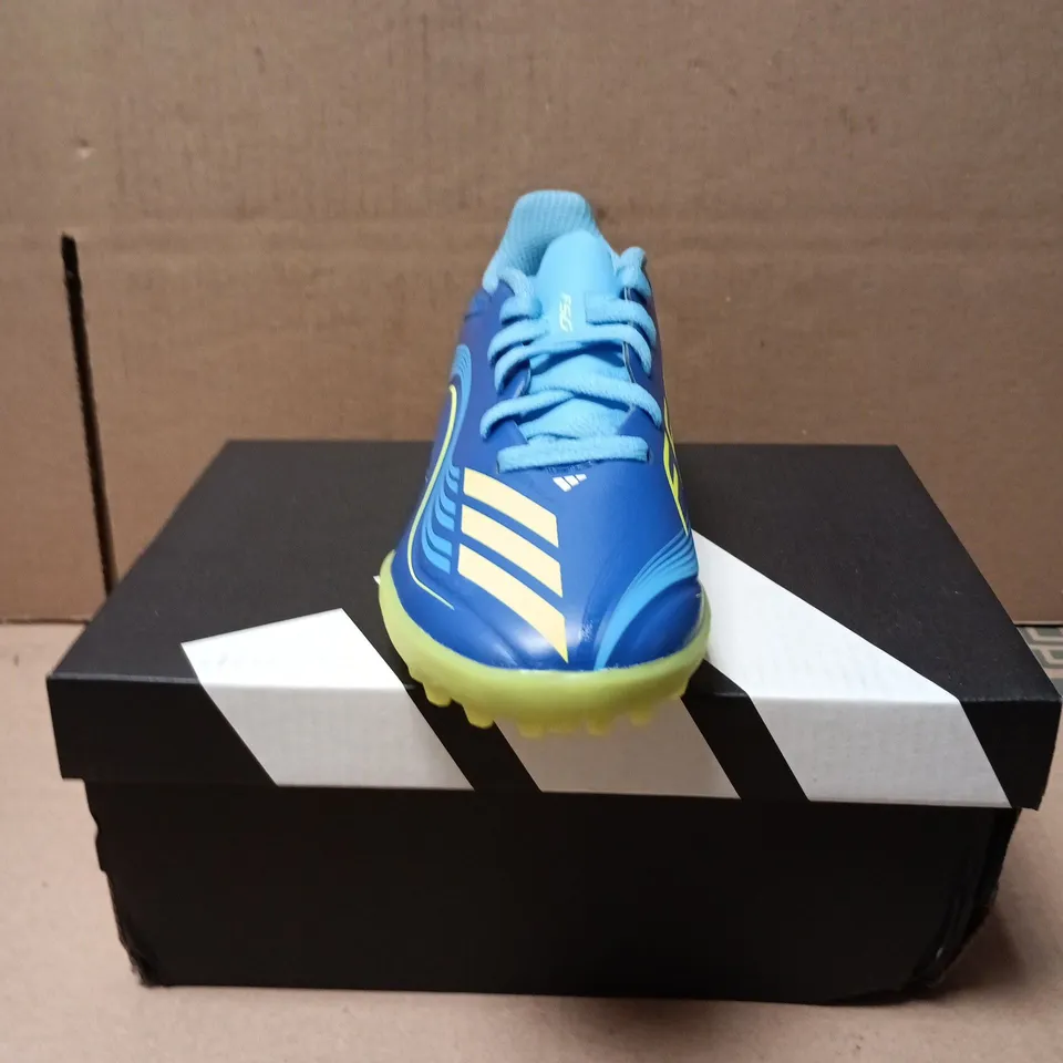 ADIDAS KIDS F50 MESSI LEAGUE FOOTBALL SHOES BLUE/YELLOW SIZE 12.5