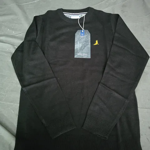 BRAVE SOUL LONDON BLACK KNIT JUMPER – KIDS UK 11-12 (11/12)