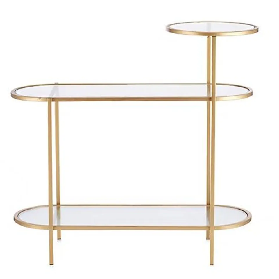 MY HOME STORIES FLUTED GLASS CONSOLE TABLE 