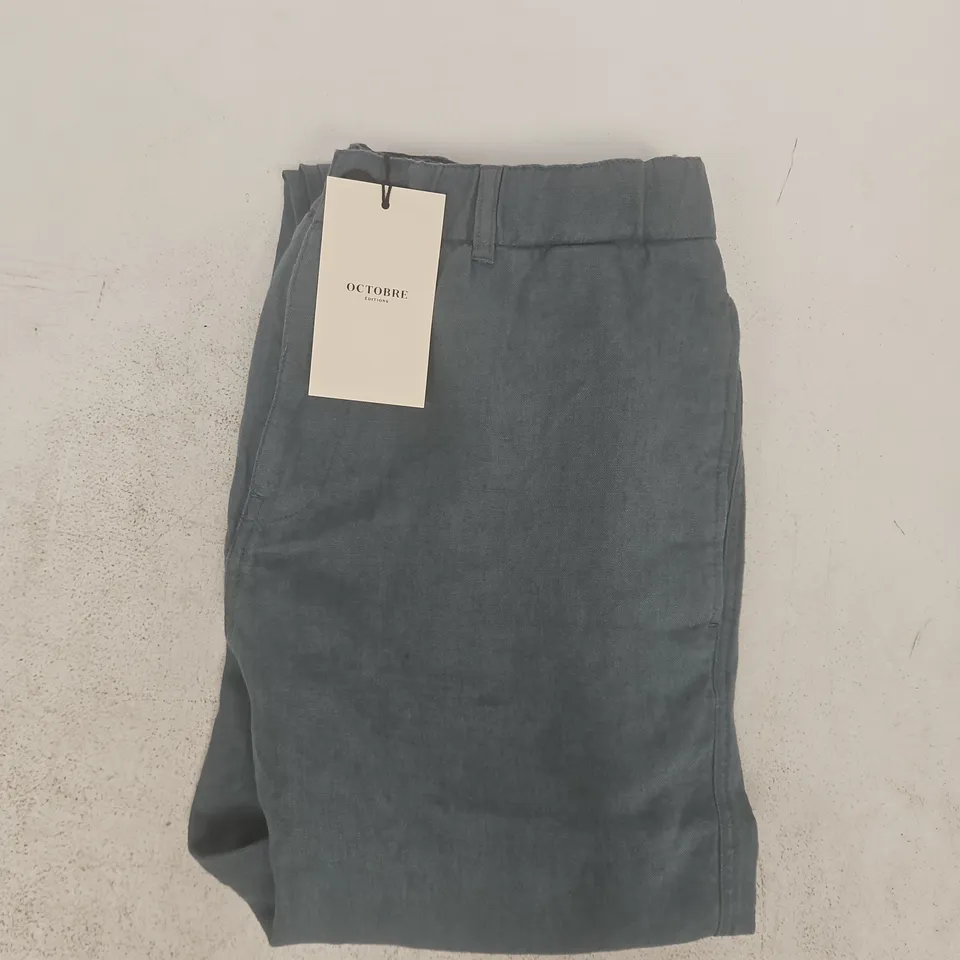 OCTOBRE EDITIONS SHANE LINEN TROUSERS IN BLUE SIZE XL