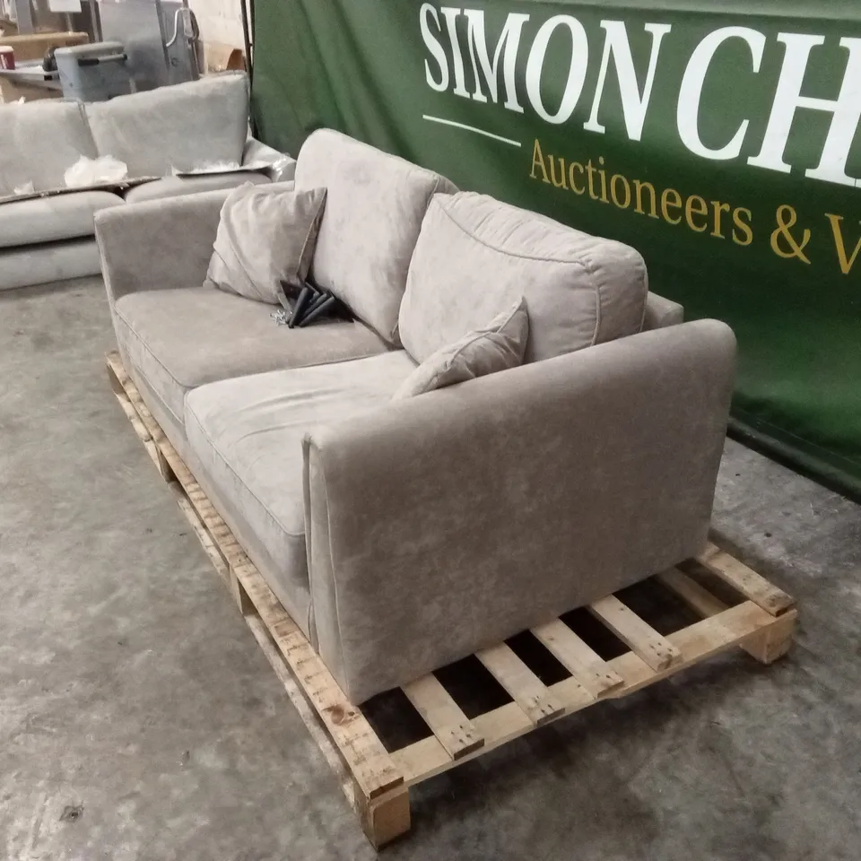 MESSINA 3 SEATER STANDARD BACK FABRIC SOFA - NATURAL RRP £649