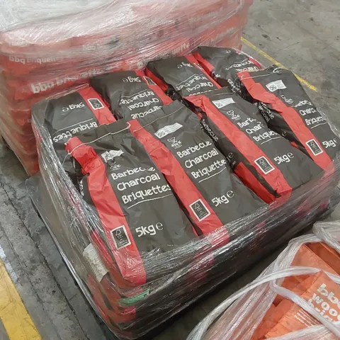 PALLET CONTAINING A LARGE QUANTITY OF CHARCOAL BRIQUETTE BAGS