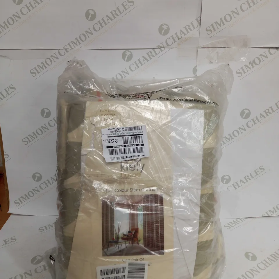 TWO COLOUR STEM LINED EYELET CURTAINS 90 RRP £150
