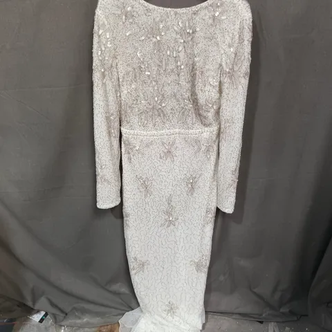 COAST FLORAL EMBELLISHED V BACK MAXI DRESS IN IVORY - 12