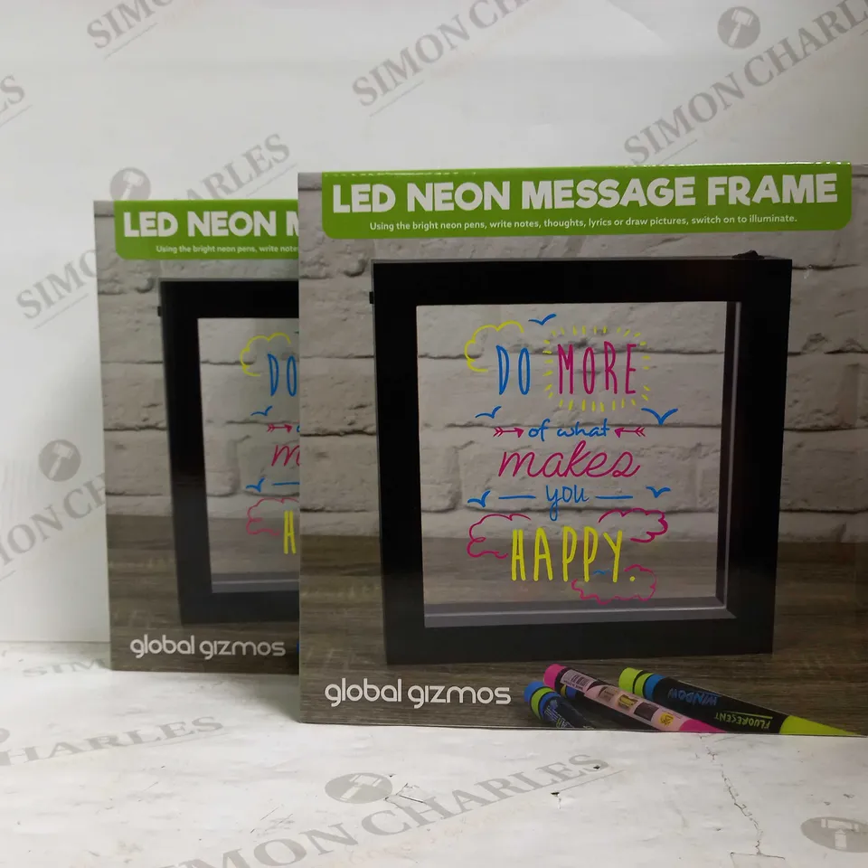 LOT OF 12 GLOBAL GIZMOS LED NEON MESSAGE FRAMES