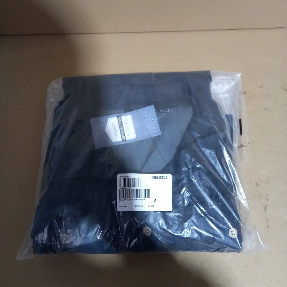 NINA LEONARD STRETCH DENIM INDIGO JACKET - 3XL