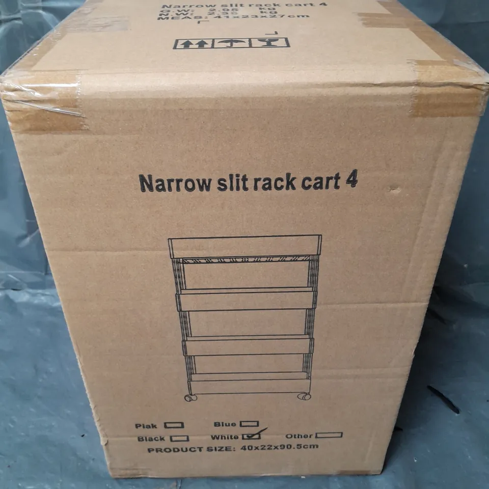 BOXED NARROW SLIT RACK CART 4