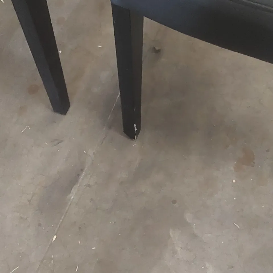 SET OF 2 DANETTI ENZO BLACK LEATHER DINING CHAIRS
