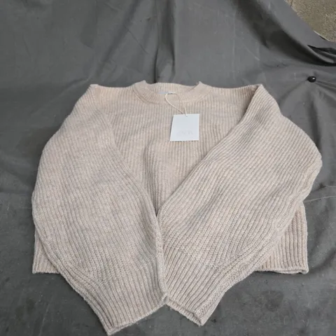 ZARA KIDS KNIT JUMPER - BEIGE, SIZE 12-13 YEARS