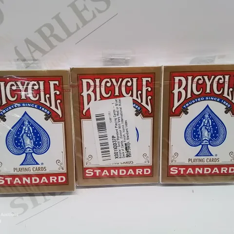 LOT OF 3 SEALED PACKS OF BICYCLE RED PLAYING CARDS