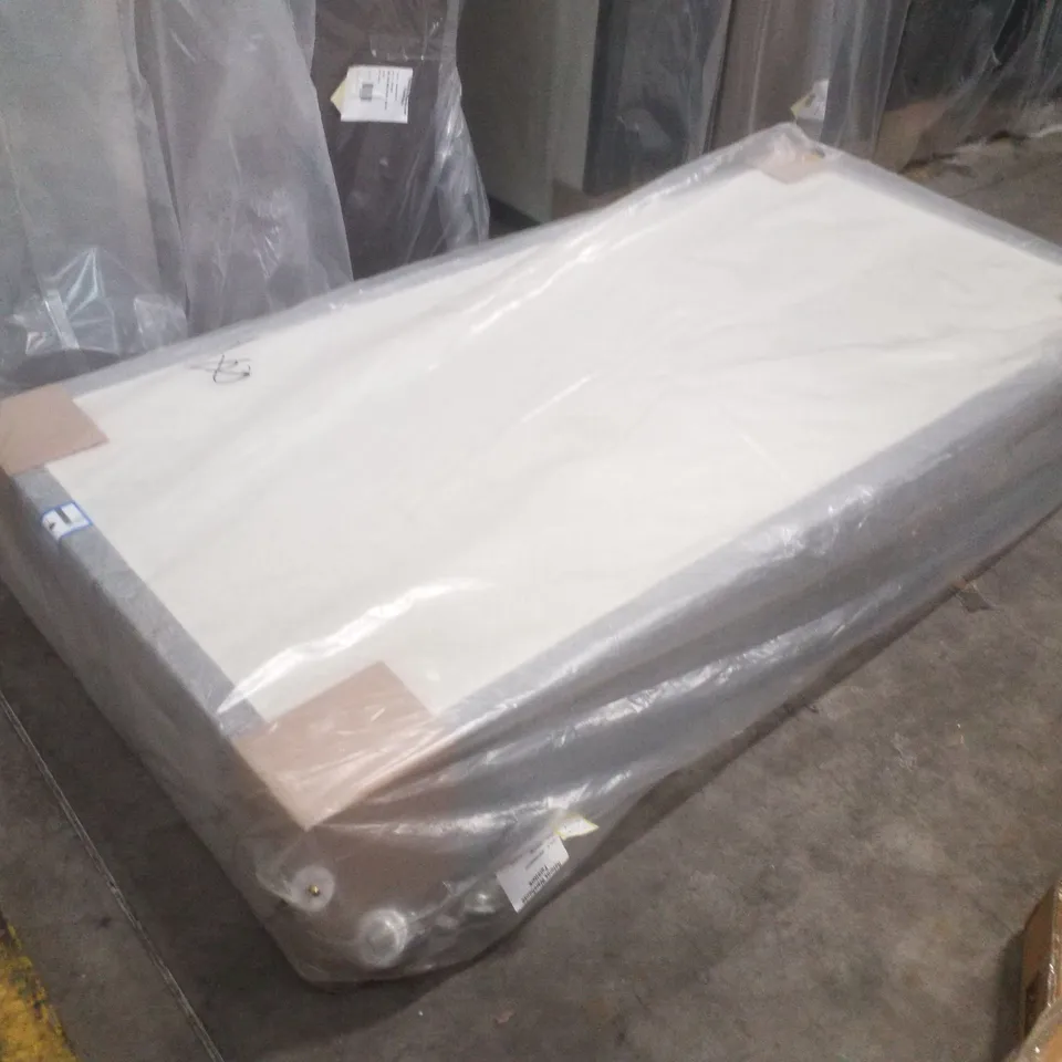 BAGGED FOGARTY SINGLE 3FT LINEN DIVAN BASE - 0 DRAWERS - GREY