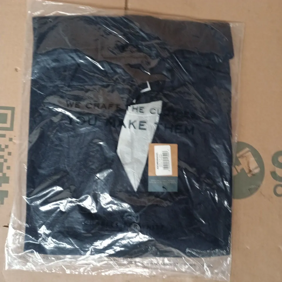 BAGGED TYRWHITT NAVY BLUE PURE MERINO CARDIGAN SIZE XL