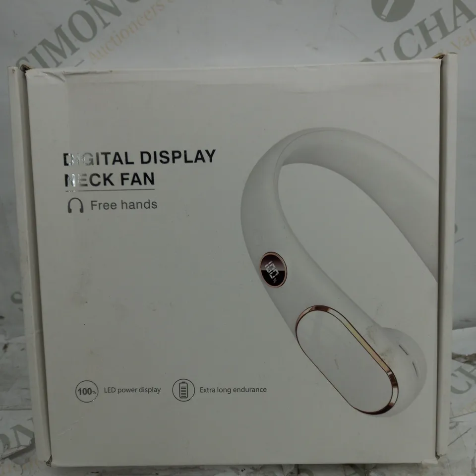 BOXED DIGITAL DISPLAY NECK FAN IN BLACK 