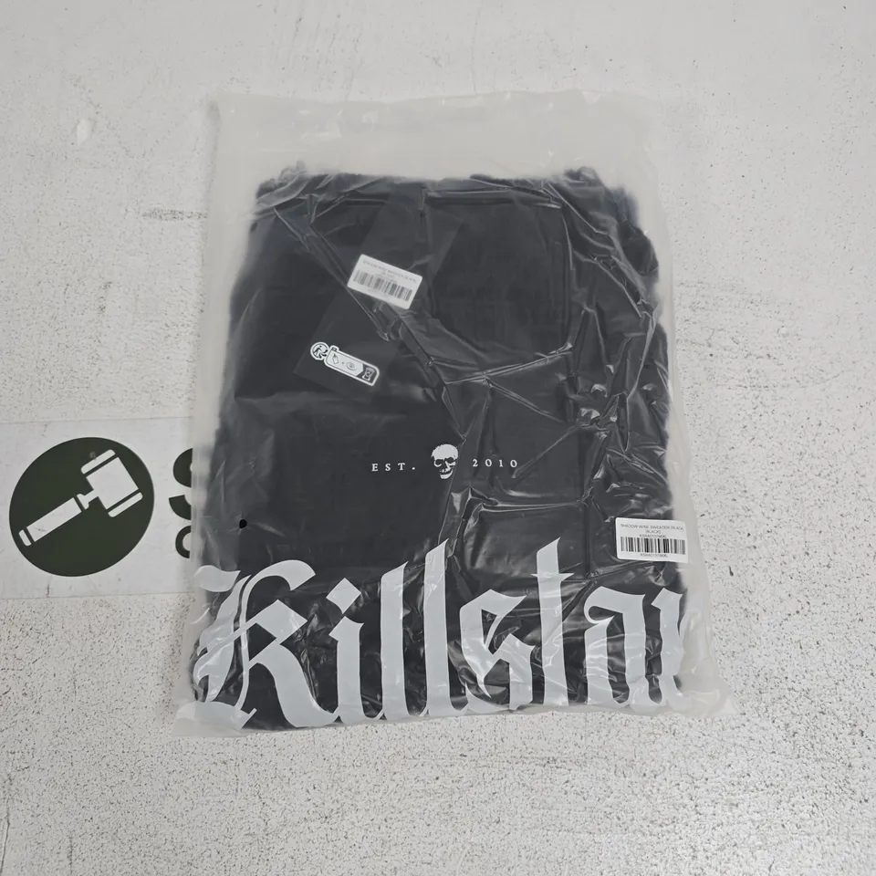 LOT OF 14 BRAND NEW BAGGED KILLSTAR SHADOW WINE SWEATERS IN BLACK - ALL SIZE XL