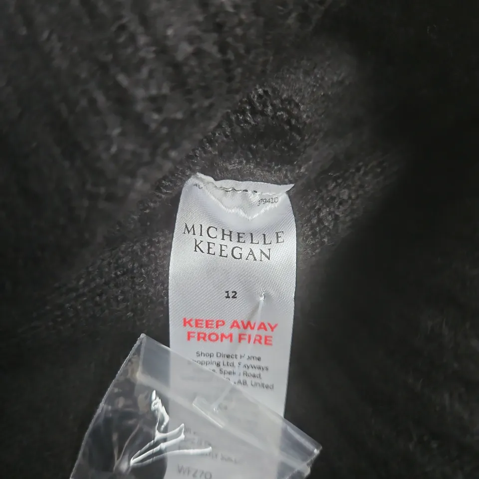 MICHELLE KEEGAN BLACK KNIT CARDIGAN – UK 12