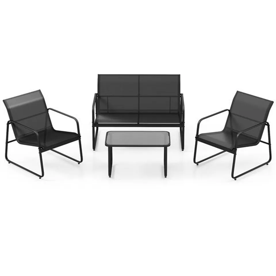 BOXED COSTWAY 4 PIECE PATIO OUTDOOR FURNITURE SET - BLACK (1 BOX)