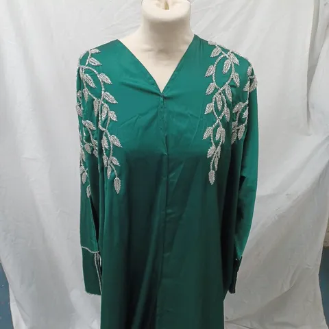 BOXED AL HAYAJAB EMERALD DRESS - SIZE UNSPECIFIED 