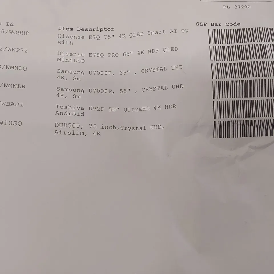 PALLET CONTAINING A LARGE QUANTITY OF ASSORTED DAMAGED TVs