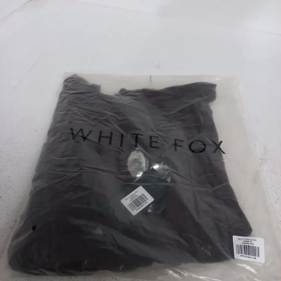 WHITE FOX BACK TO DAZZLE MINI DRESS – XS, CHOCOLATE