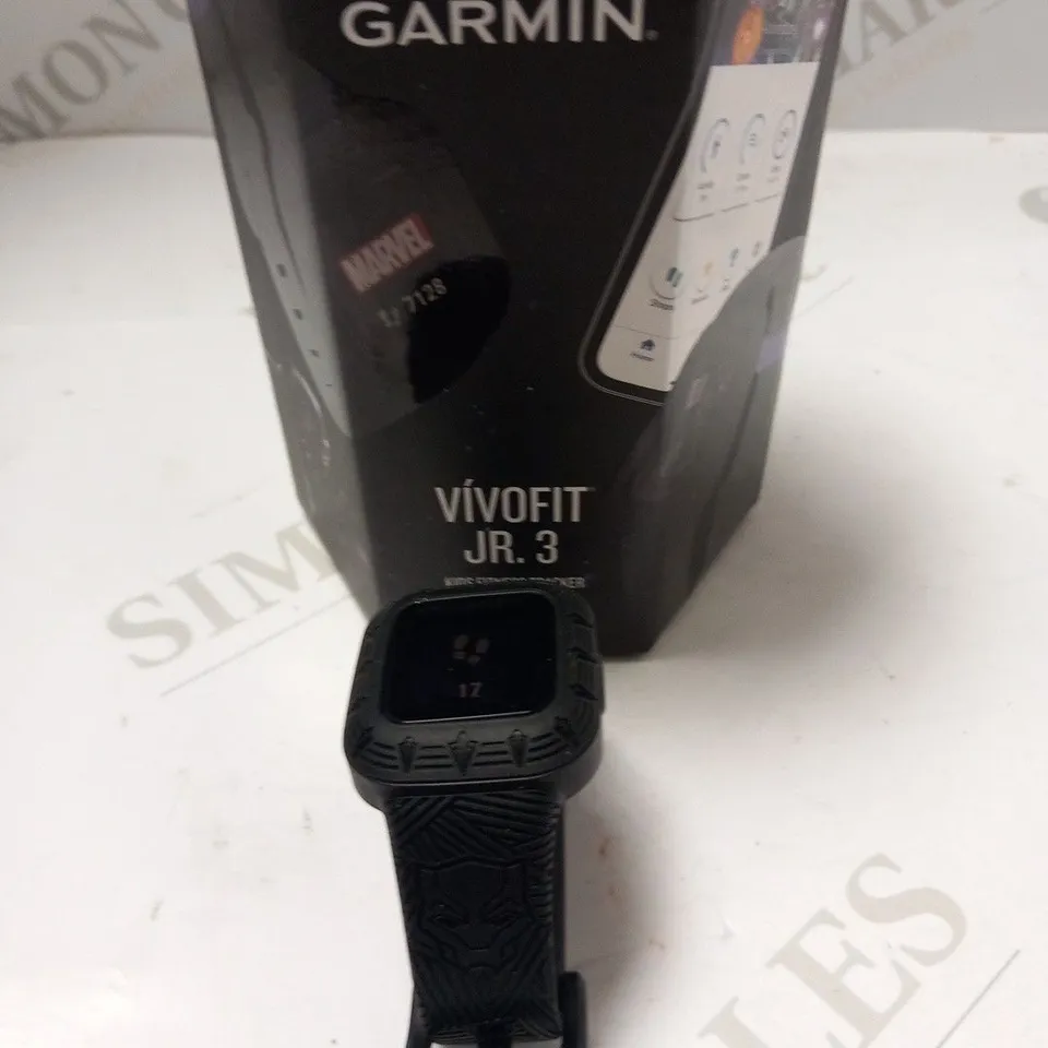 BOXED MARVEL GARMIN VIVOFIT JR.3 KIDS FITNESS TRACKER BLACK PANTHER
