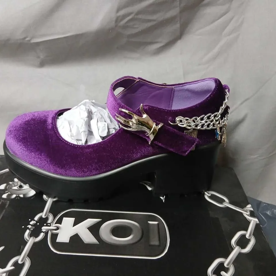 KOI TIRA MARY JANES 'FATAL TOUCH EDITION' - PURPLE SUEDE, UK 3