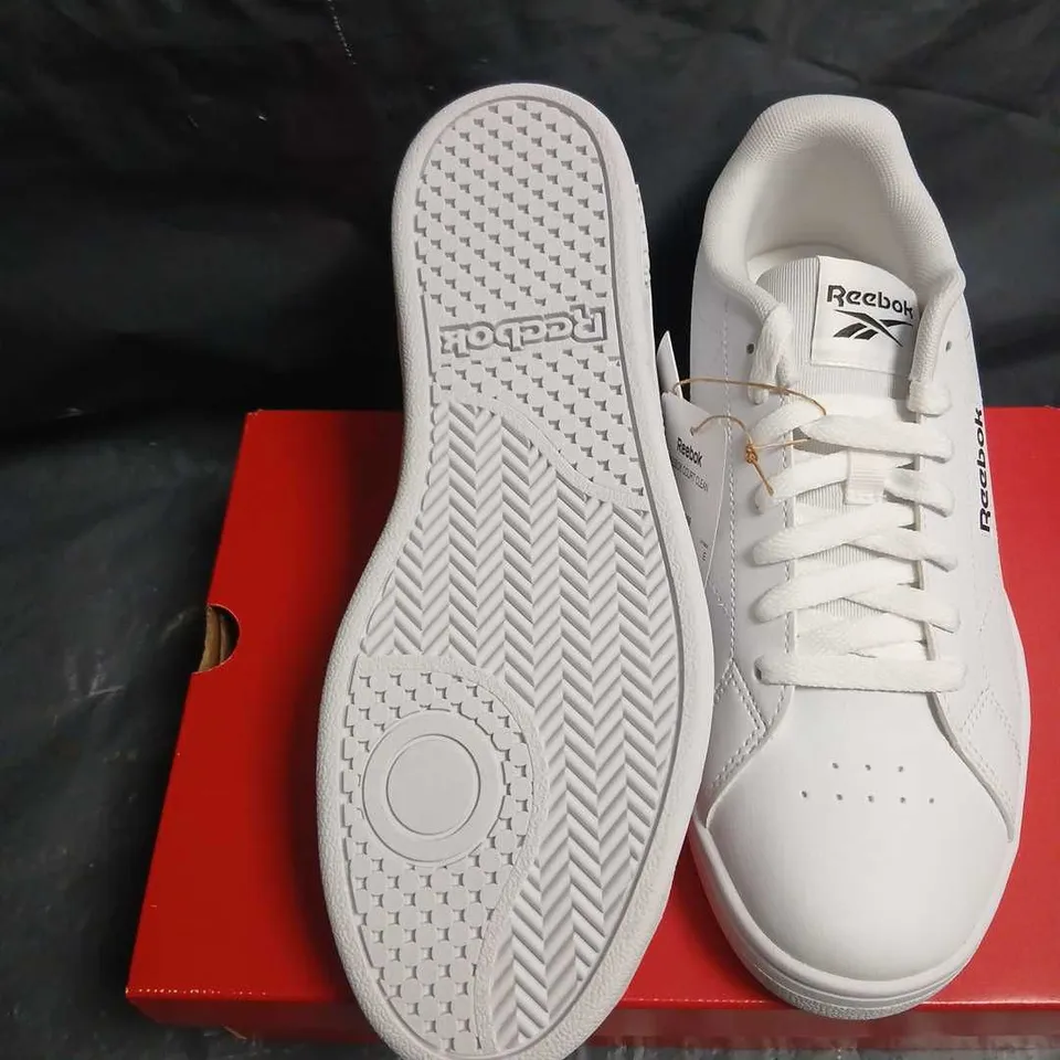 REEBOK COURT CLEAN UNISEX WHITE SNEAKERS – UK 6.5