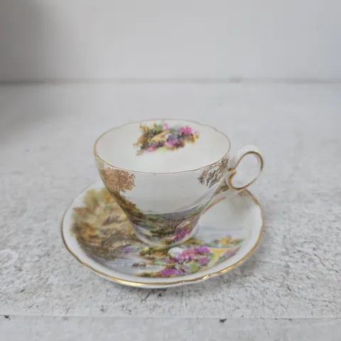 SHELLEY FINE BONE CHINA TEACUP & SAUCER β FLORAL PATTERN, ENGLAND