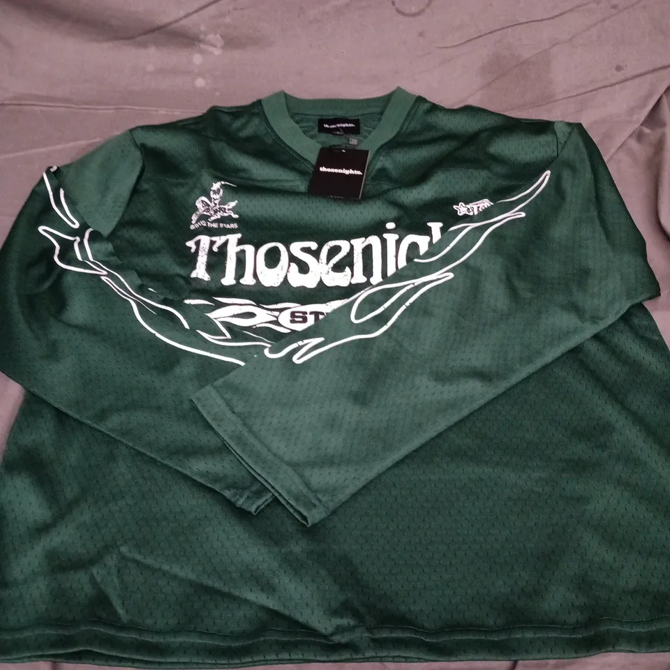 THOSENIGHTS LONG SLEEVE SPORTS JERSEY IN GREEN – UK L