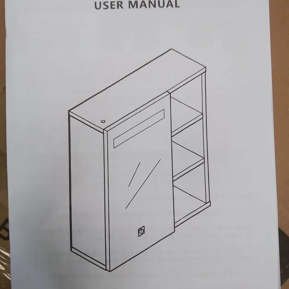 A BOXED STORAGE CABINET IN WHITE 