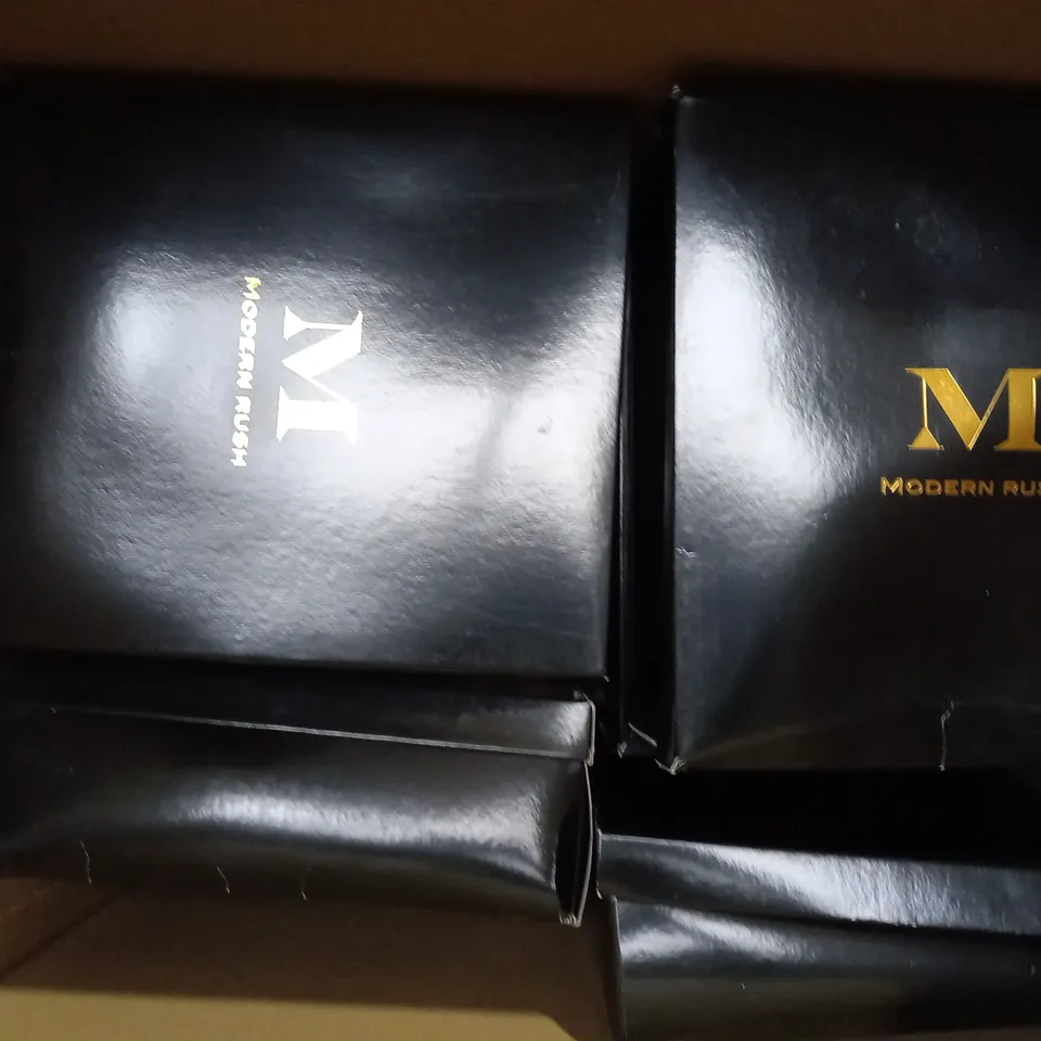 APPROXIMATELY 10 BOXED PAIR OF MODERN RUSH HEELED OPEN TOE PLATFORM BOOTS IN VARIOUS SIZES TO INCLUDE SIZE 6.5