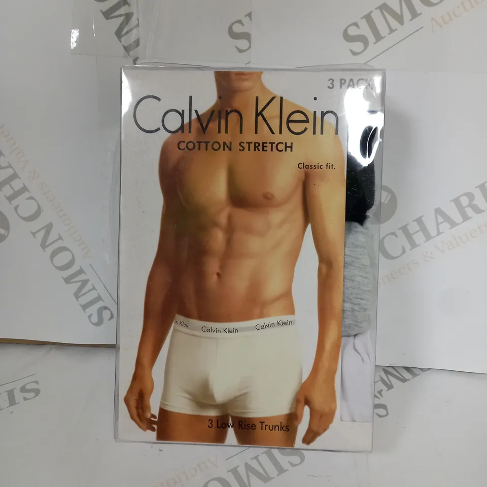 CALVIN KLEIN CLASSIC FIT PACK OF 3 LOW RISE TRUNKS SIZE S