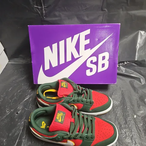 NIKE SB DUNK LOW PRO PRM SNEAKERS β RED/GREEN/YELLOW (US MENS 10 / US WOMENS 11.5)