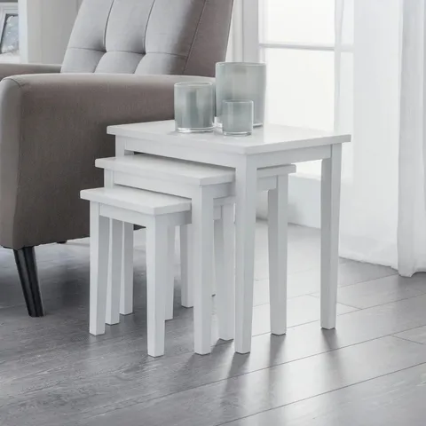 BOXED ELVINA 3 PIECE NEST OF TABLES - WHITE WASH (1 BOX)