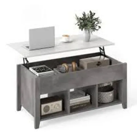 BOXED COSTWAY RISING CENTER TABLE WITH LIFT TOP HIDDEN COMPARTMENT