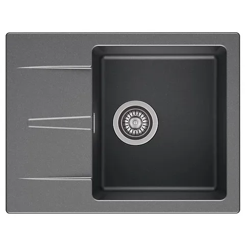 BOXED REGINOX AVIGNON 10 GS GREY SILVERY 1 BOWL INSET REVERSIBLE GRANITE KITCHEN SINK WITH WASTE (1 BOX)