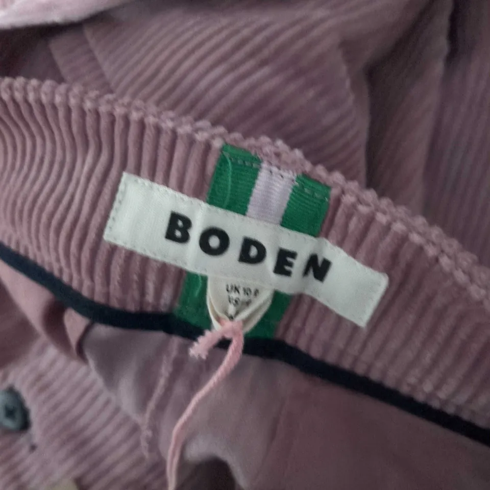 BODEN CORD TROUSERS IN PINK - UK 10R